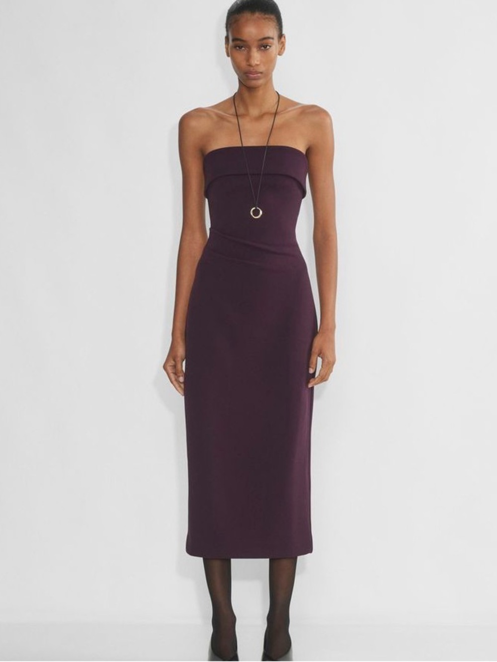Babaton Figureknit Eyecatcher Midi Dress
